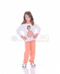 Детска памучна пижама момиче със ситопечат в три цветови комбинации