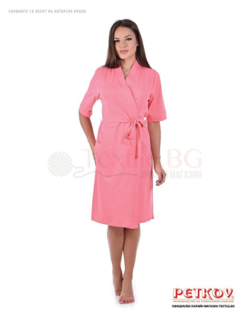 Памучен дамски халат в две комбинации