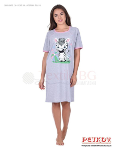 Дамска нощница къс ръкав за бъдещи майки с декорация 