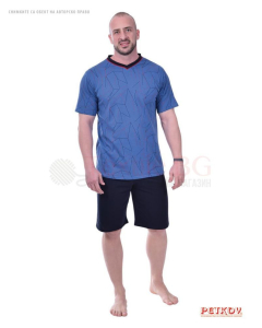 Мъжка лятна пижама с абстрактен десен фигури