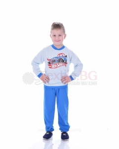 Детска памучна пижама момче със ситопечат в три цветови комбинации