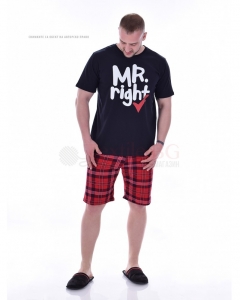 Mъжка пижама с къс ръкав и къс панталон „Mr RIGHT”