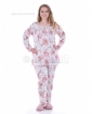 Kрасива макси пижама дълъг ръкав в десен на цветя