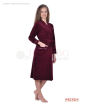 Комфортен дамски халат плюш с голям джоб - бордо