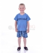 Детска пижама момче къс ръкав в три комбинации с каре панталон
