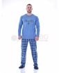 Мъжка пижама дълъг ръкав с каре панталон в три цветови комбинации