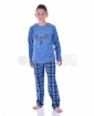 Юношеска пижама момче със ситопечат и каре панталон в две цветови комбинации