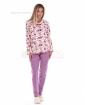 Дамска пижама интерлог в двуцветна комбинация с нежни цветя